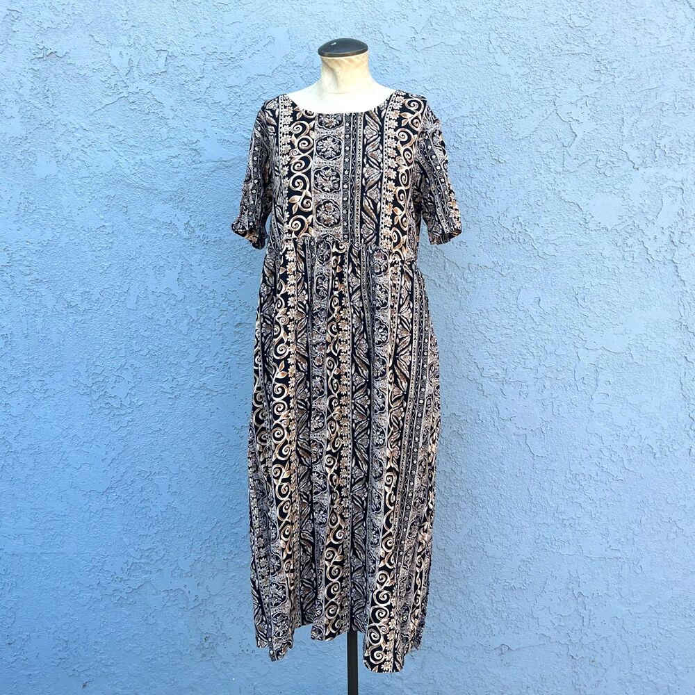 90s Dress in Womens Medium Bohemian Babydoll Midi